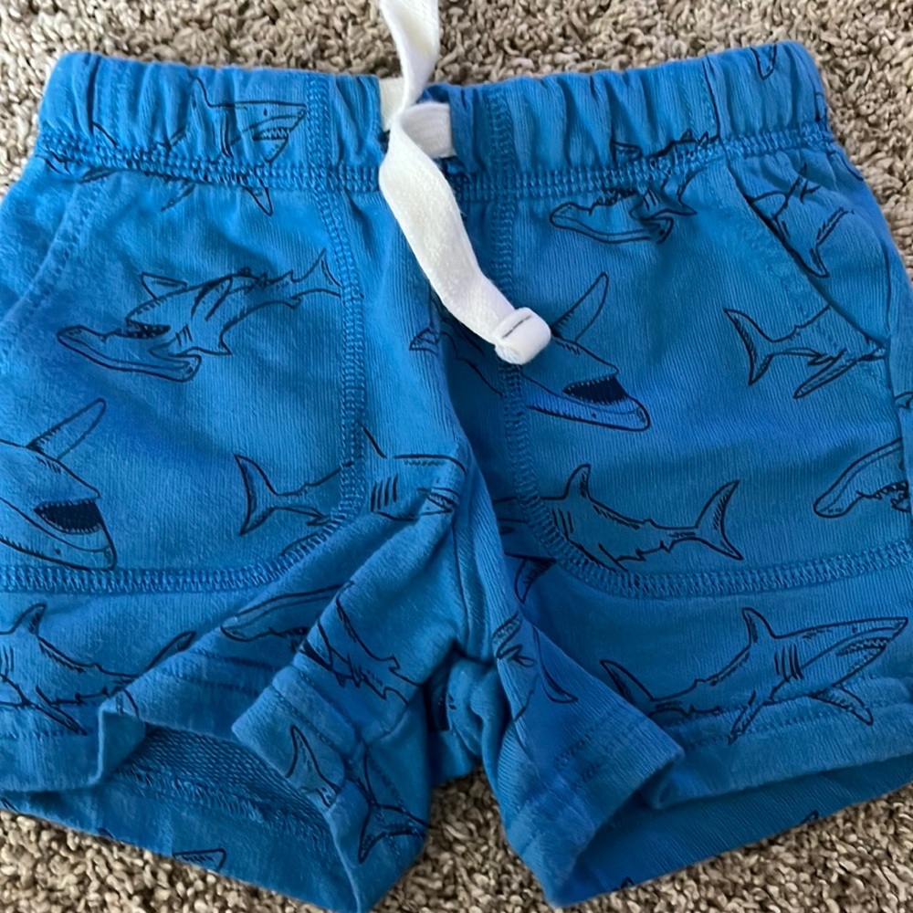 Carter’s 12 month drawstring blue shark shorts